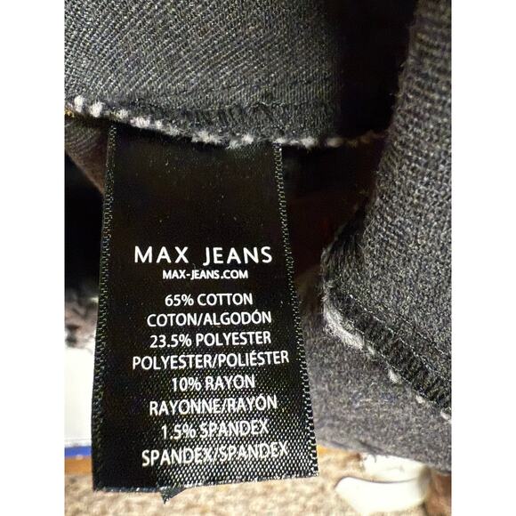 Max Jeans Black Gray Red Denim Stars Short Sleeve Y2K Grunge Scoop Neck Size L - Picture 8 of 9